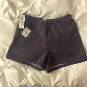 -purple high-rise shorts from aritzia